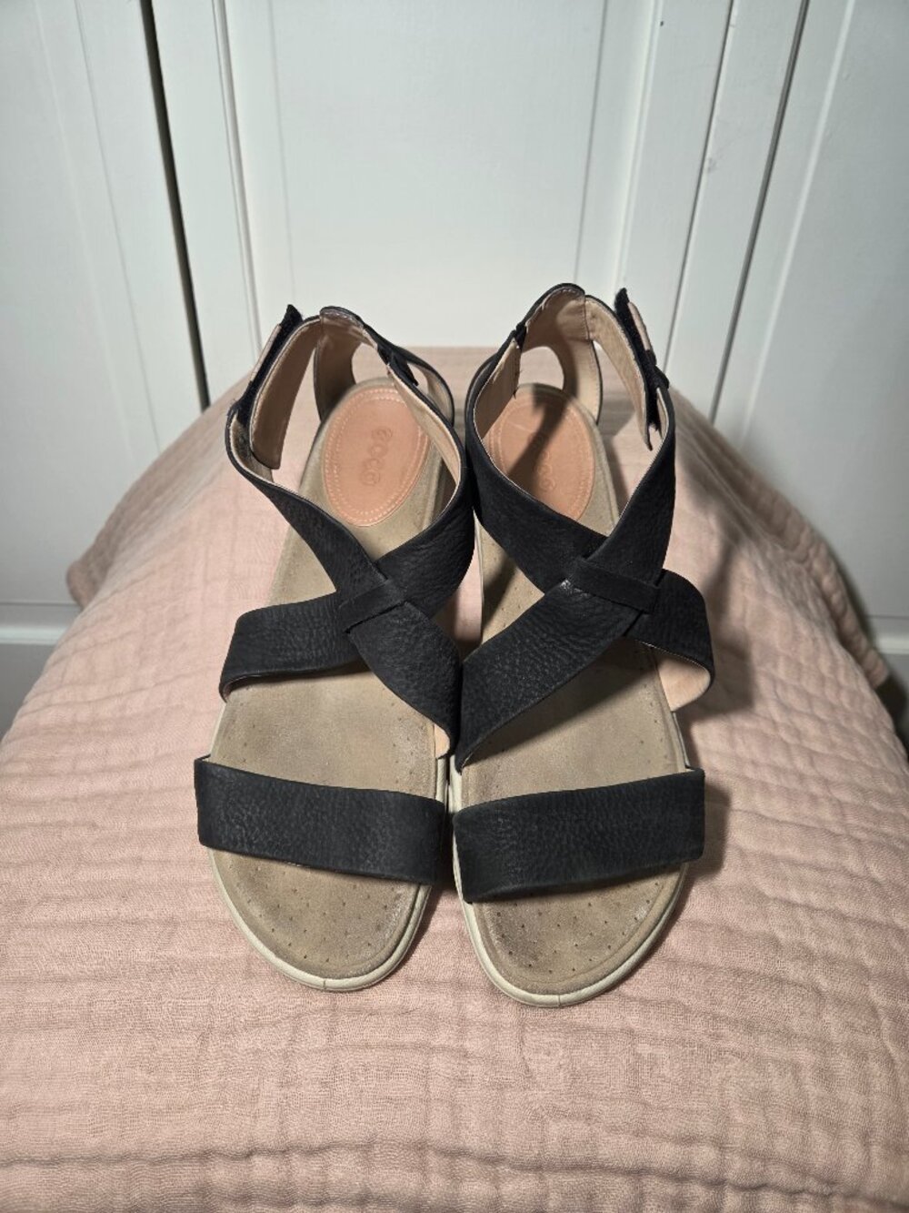 ECCO Damara Strap Sandals, Black, Womens 39 EU (US 8-8.5)